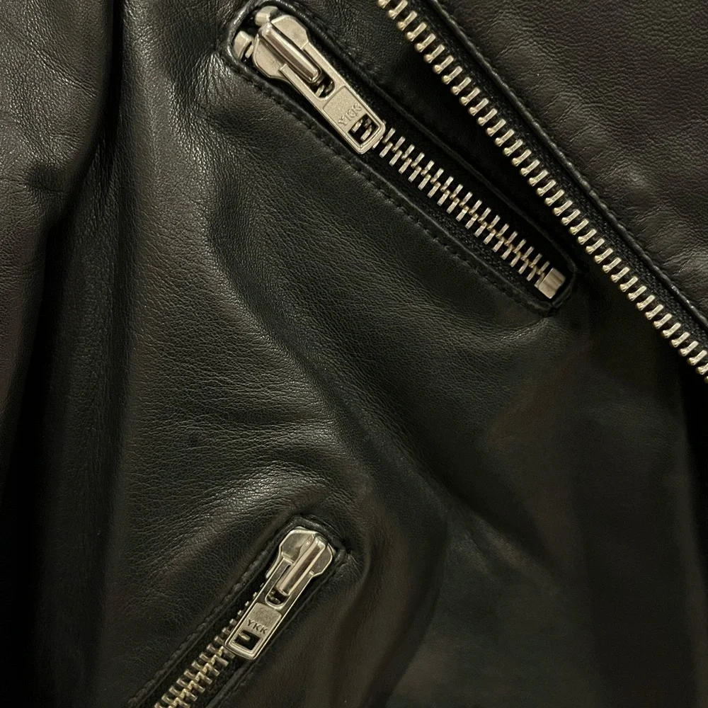 Muubaa Black Leather Biker Jacket - Picture 4 of 6